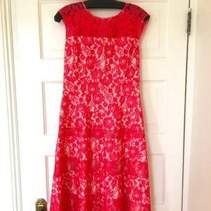 Kay Unger Pink Lace Tea Dress